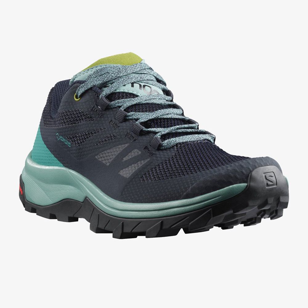 Salomon OUTLINE GTX Zapatillas Trail Running Mujer - Azul Marino - Colombia (13679-PHCA)